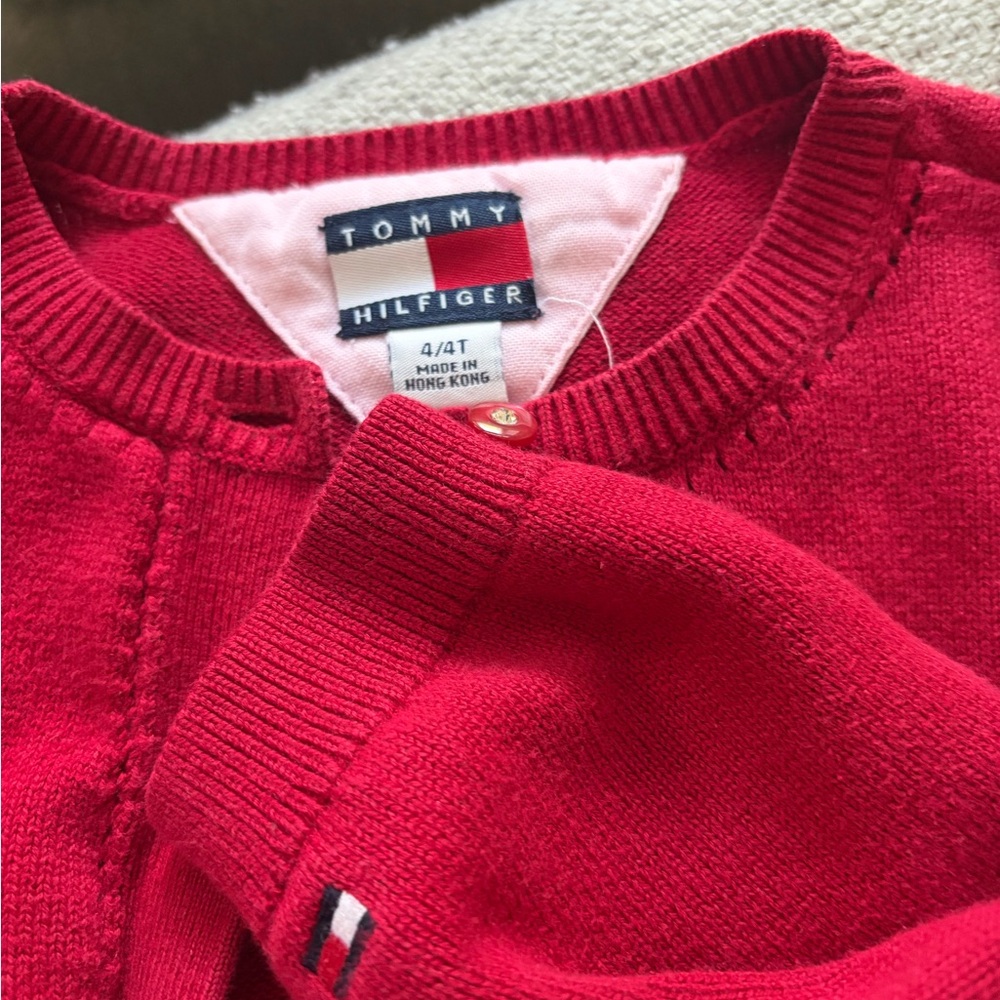 Tommy Hilfiger Bright Red Knit Crewneck